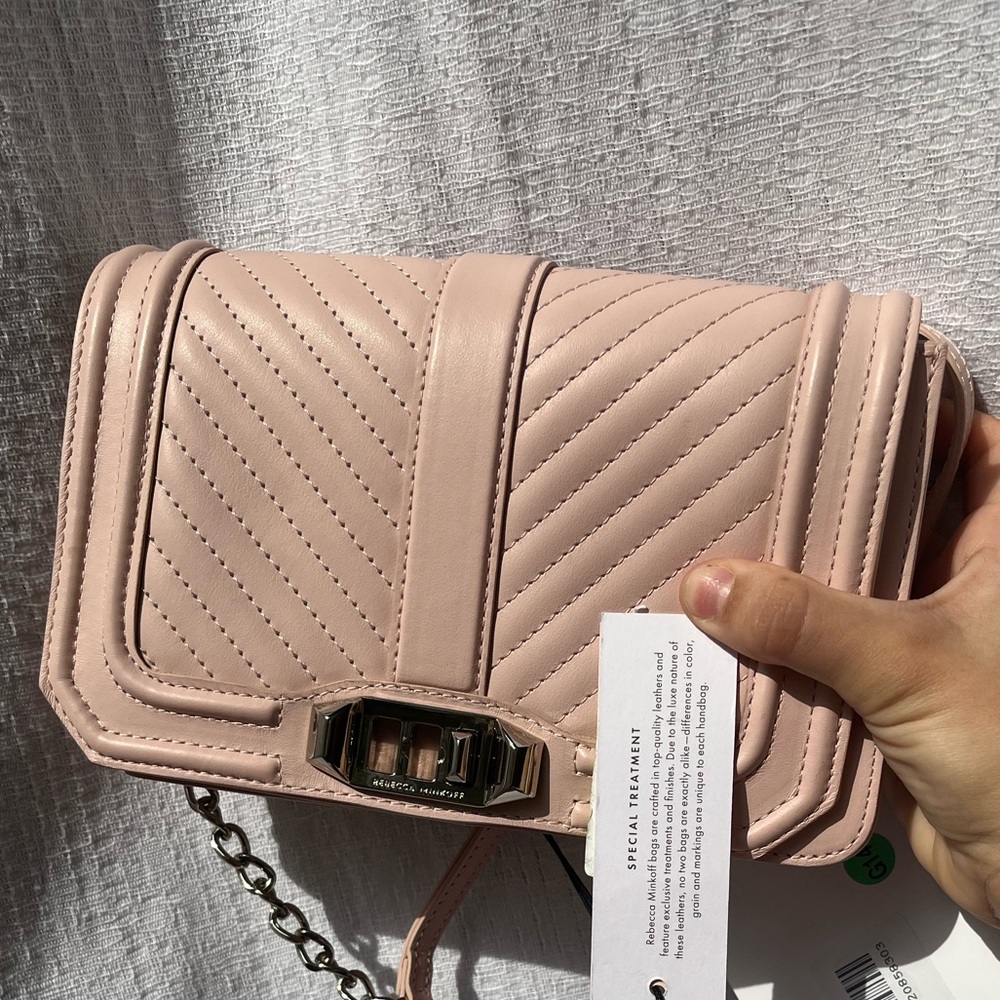 Chevron Quilted Small Love Crossbody